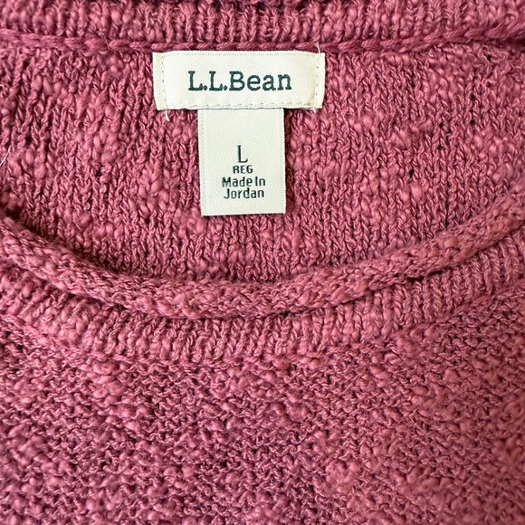 L.L. Bean Women's Crew Neck Knit Sweater Pullover Mauve Rose Size L - Picture 4 of 6